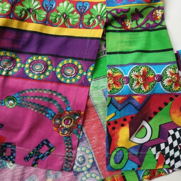 VTG 1980s Top by Philippe Peyner, Paris Tunic Flared 3/4 Sleeves Versace Style - Picture 9 of 16